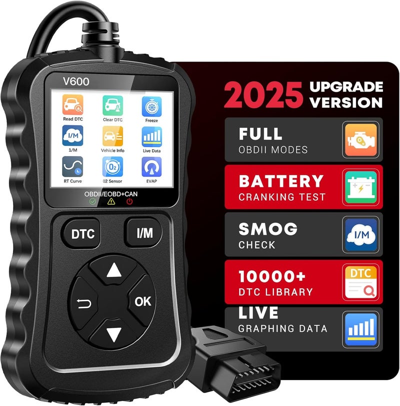 Xiauodo OBD2 Scanner Car Code Reader Support Voltage Test Plug and Play Fixd Car CAN Diagnostic Scan Tool Read and Clear Engine Error Codes for All OBDII Protocol Vehicles Since 1996（Black） - Image 1
